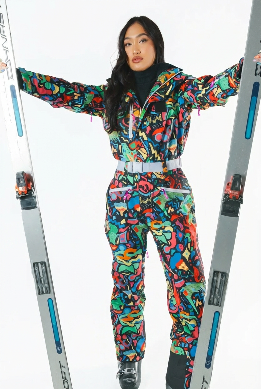 The Stairway to Heaven | Trippy Curved Fit Women's One Piece Ski Suit - Shinesty