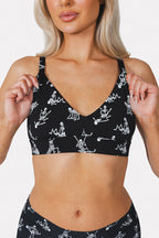 The Bare Back Bones | Glow In The Dark Skeletons Boob Hammock™ Plunge Bralette - Shinesty