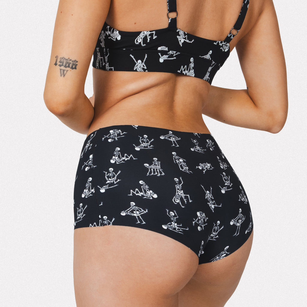 The Bare Back Bones | Halloween Skeletons Women’s Seamless Boyshort - Shinesty