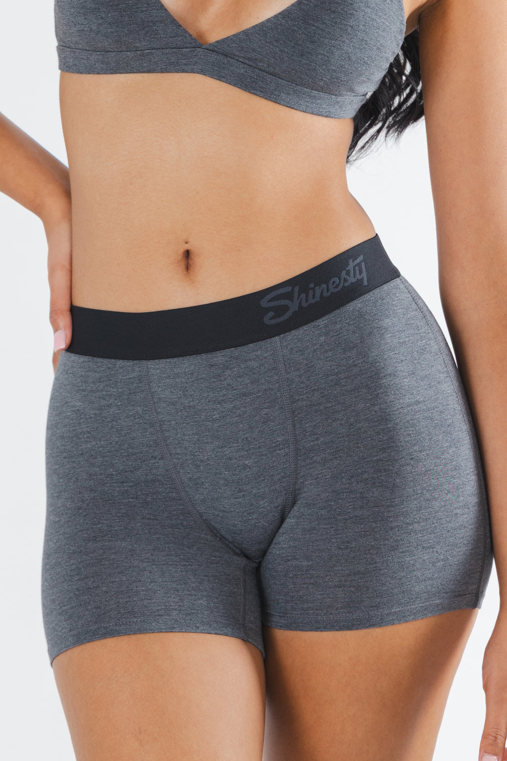 The Basalt | Heather Charcoal Women’s Boxers - Shinesty