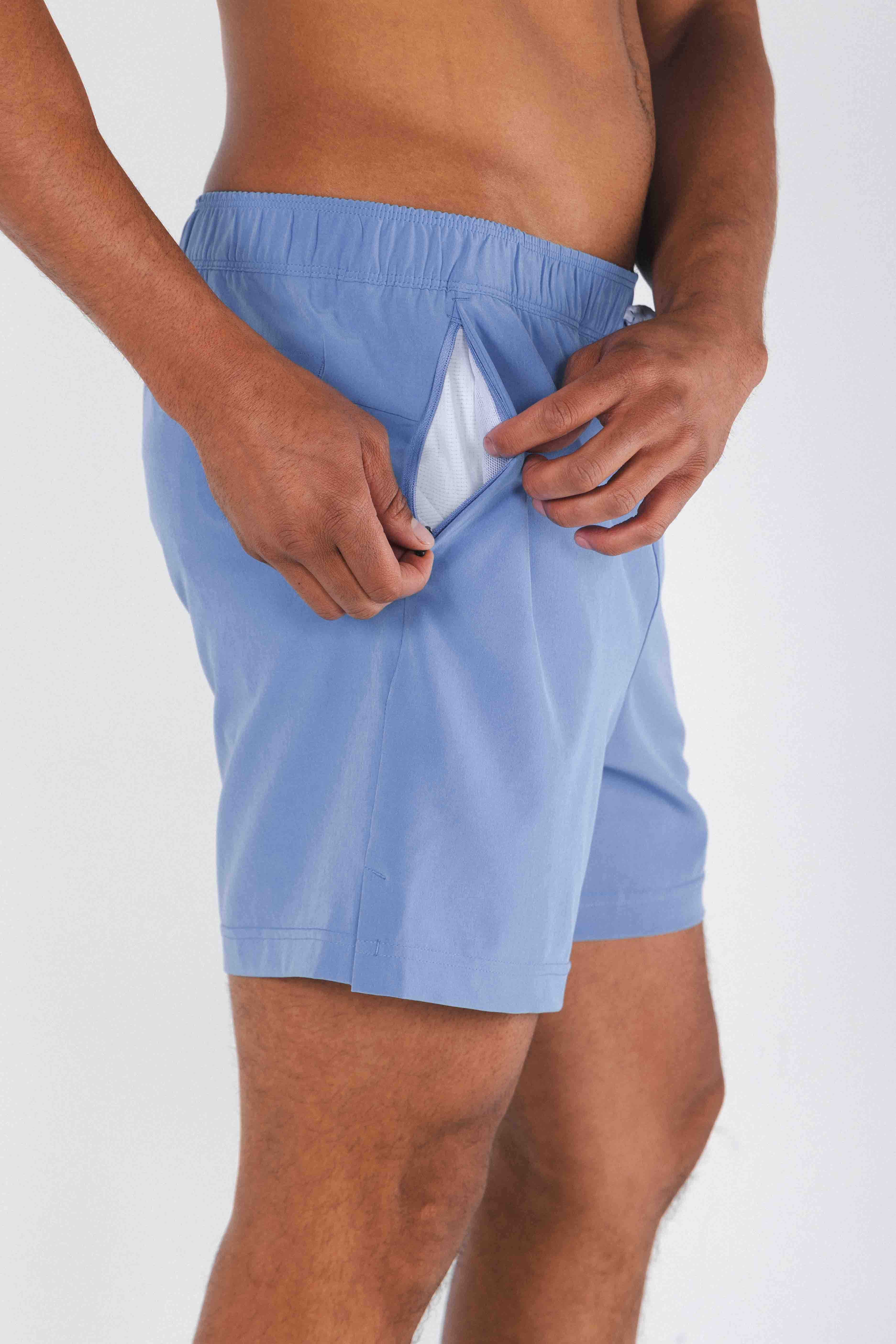 The Belly Flop | Blue and Green Ball Hammock® Pouch 5" Swim Trunks - Shinesty