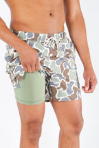 The Blender | Grey Duck Camo Ball Hammock® Pouch 8" Swim Trunks - Shinesty