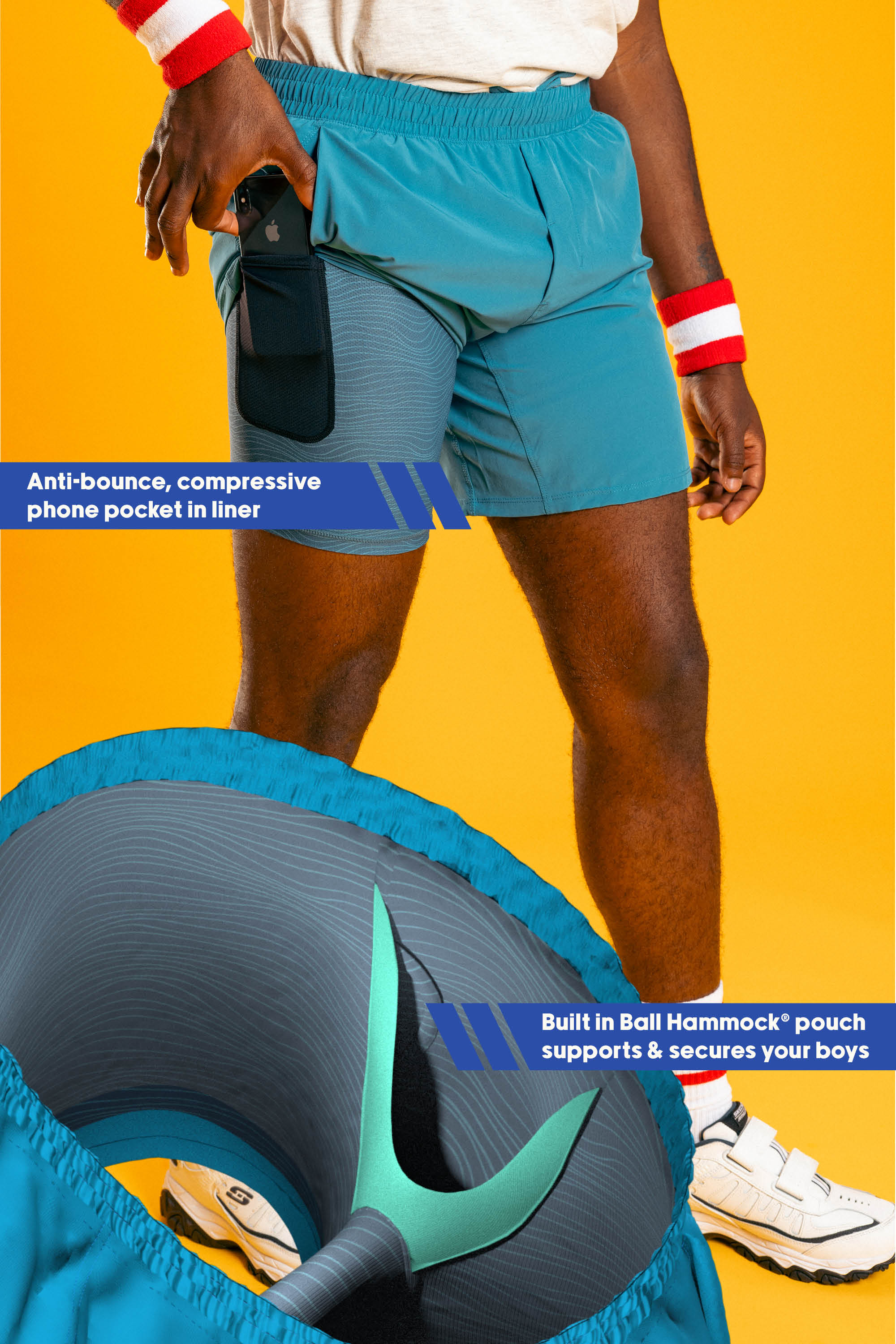 The Pick-up Game | Tonal Blue Ball Hammock® 5 Inch Athletic Shorts - Shinesty
