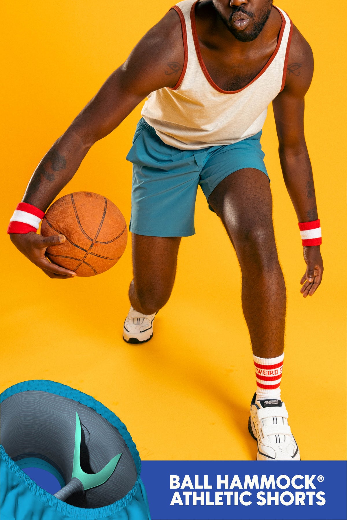 The Pick-up Game | Tonal Blue Ball Hammock® 5 Inch Athletic Shorts - Shinesty