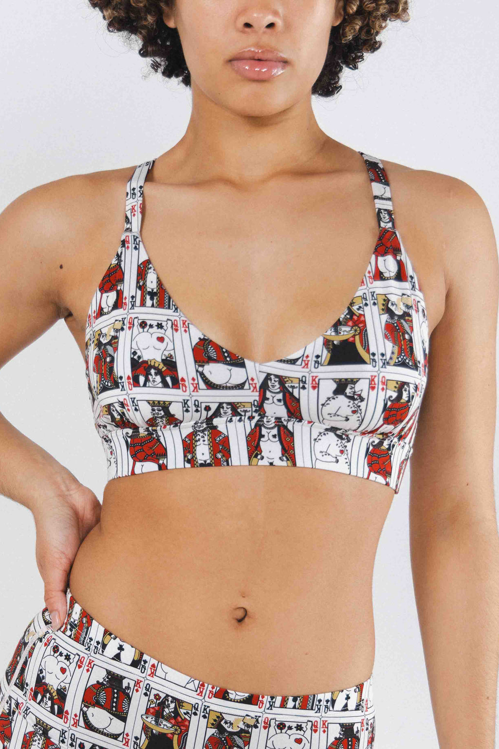 The Bottomless Blackjack | Vintage Playing Cards Boob Hammock™ Plunge Bralette - Shinesty