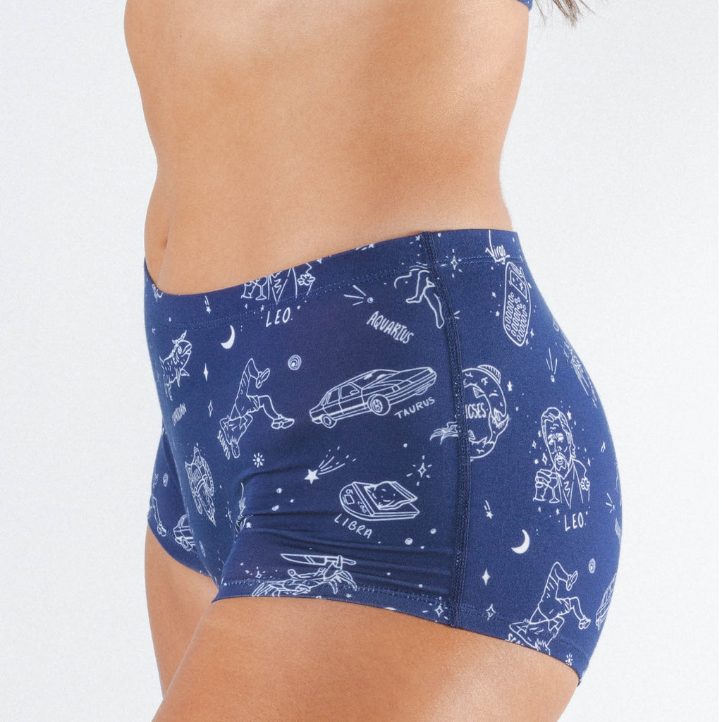 The Astrology Major | Glow in the Dark Astrological Signs Modal Boyshort Underwear - Shinesty