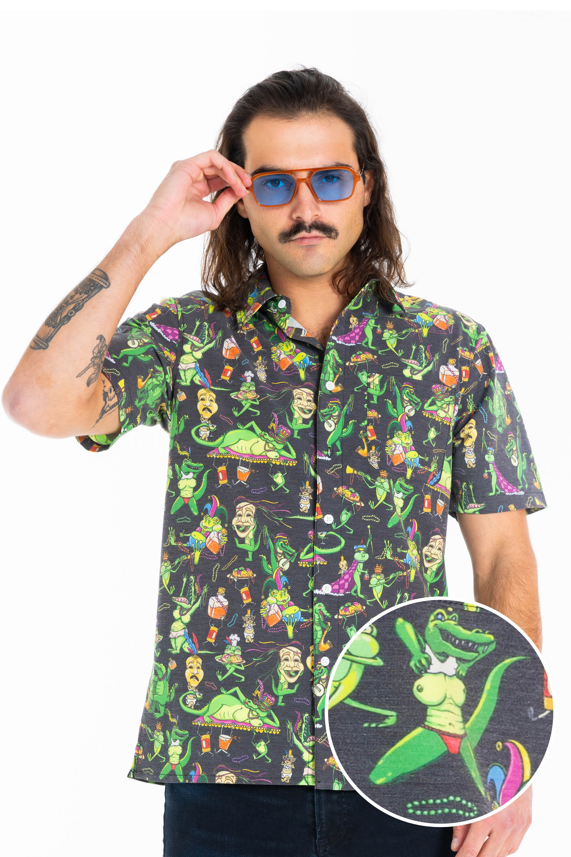 The Bead Hound | Wild Mardi Gras Hawaiian Shirt - Shinesty