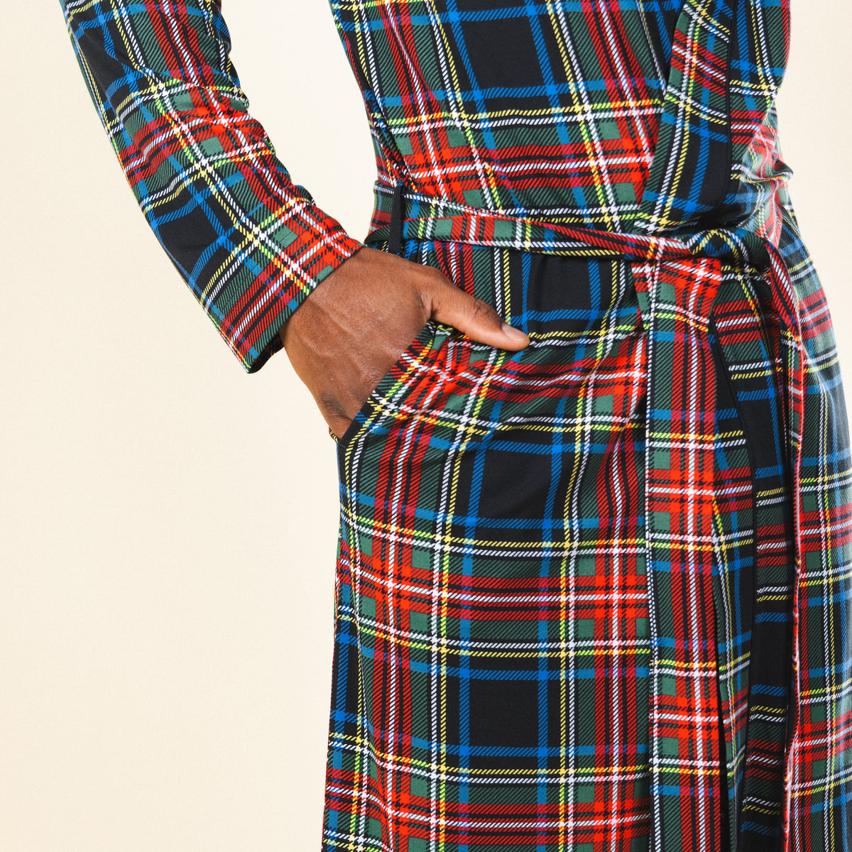 The Cappuccino | Holiday Tartan Plaid Long Modal Robe - Shinesty