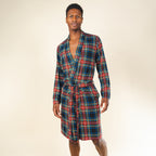 The Cappuccino | Holiday Tartan Plaid Long Modal Robe - Shinesty