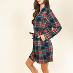 The Cappuccino | Holiday Tartan Plaid Short Modal Robe - Shinesty