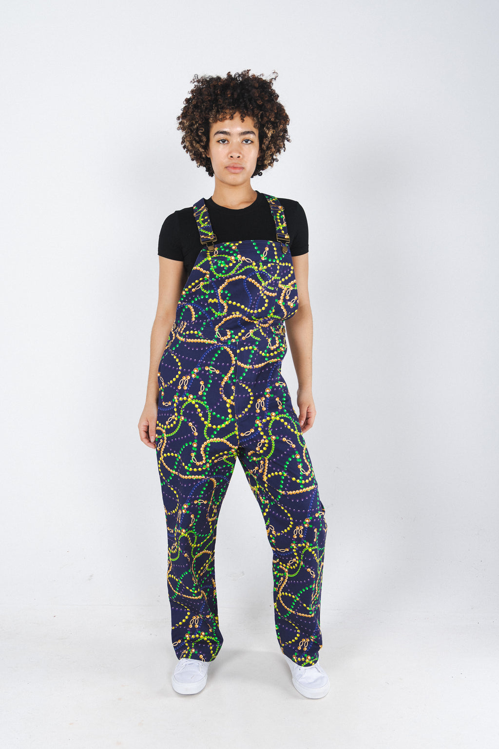 The Carnival Krewe | Mardi Gras Beads Men's Overalls - Shinesty
