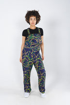 The Carnival Krewe | Mardi Gras Beads Men's Overalls - Shinesty