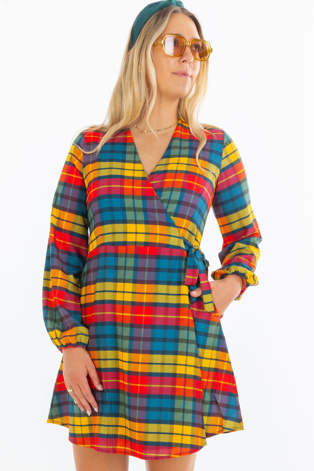 The Apple Cider | Fall Plaid Wrap Dress - Shinesty