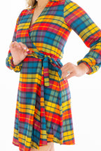 The Apple Cider | Fall Plaid Wrap Dress - Shinesty