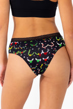 The Goodie Garland | Christmas Tinsel Busts Lace Trim Cheeky Panty - Shinesty
