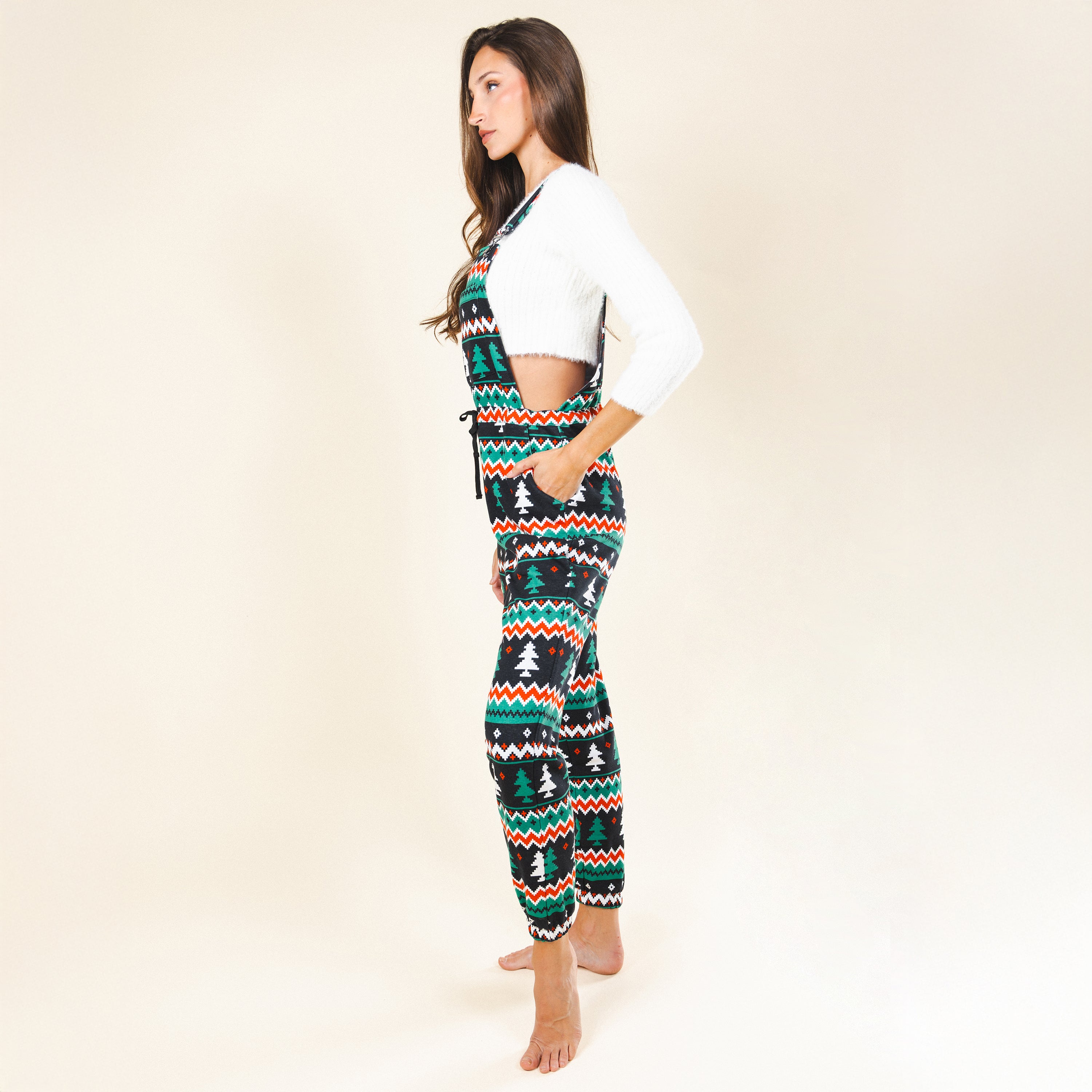 The Classic Caroler | Holiday Fair Isle Women's Pajamaralls® - Shinesty