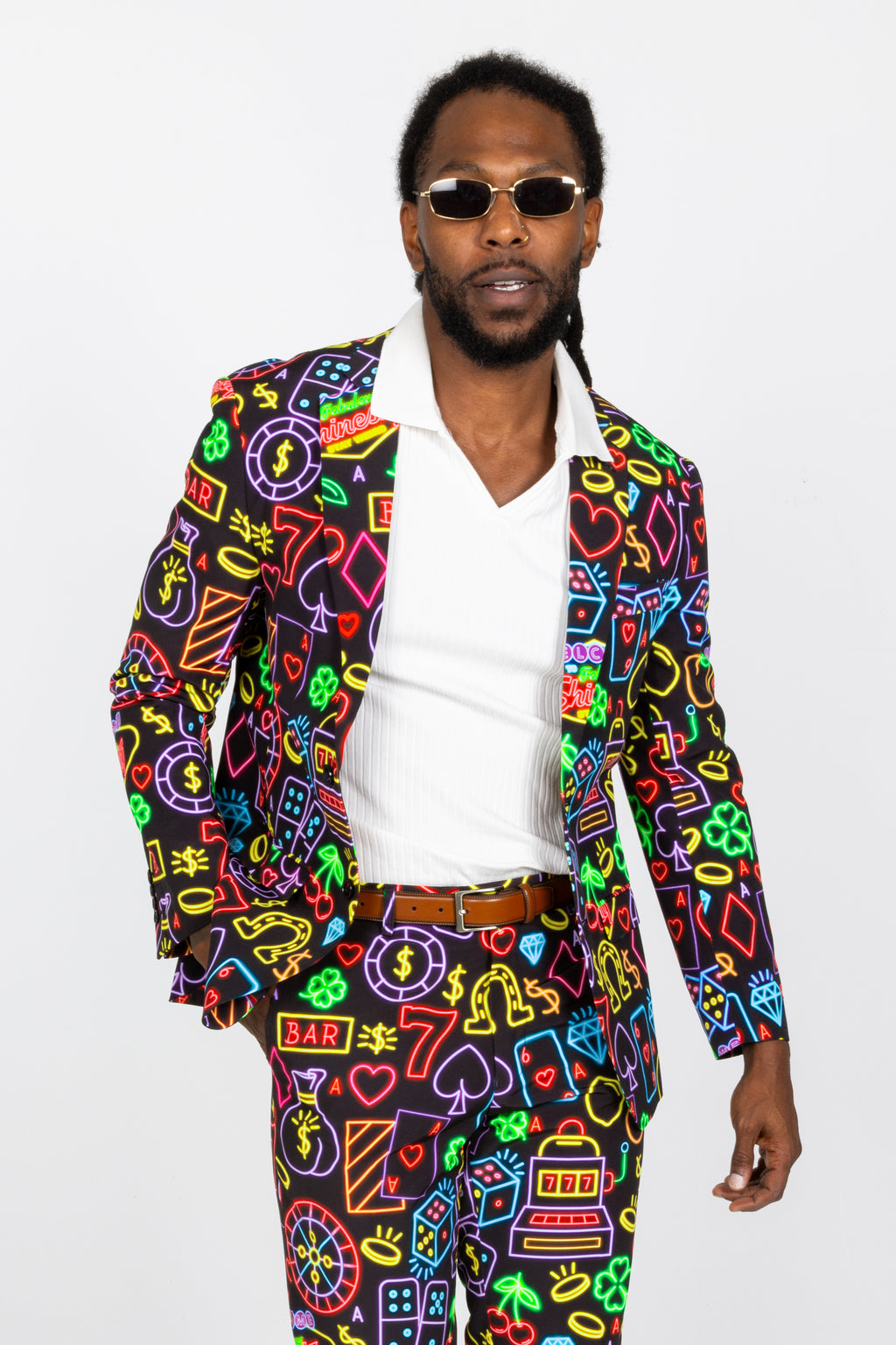 The Crown Casino | Neon Vegas Lights Suit - Shinesty