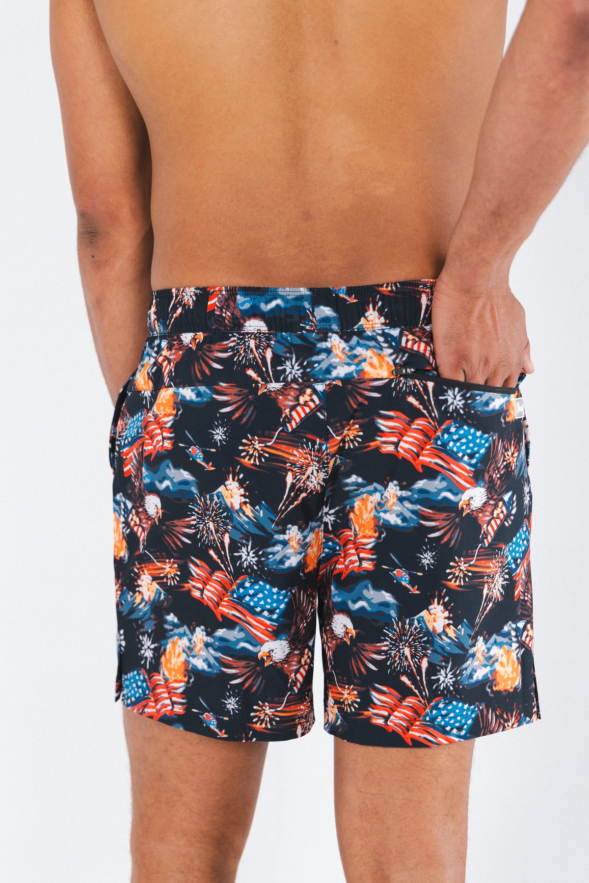 The Declaration | Americana Eagles Ball Hammock® Pouch 5" Swim Trunks - Shinesty