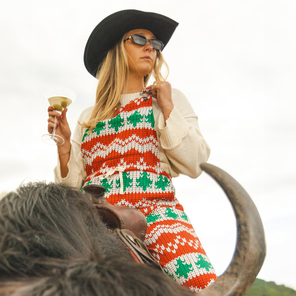 The Red Ryder | Fair Isle Knit Print Women's Pajamaralls® - Shinesty