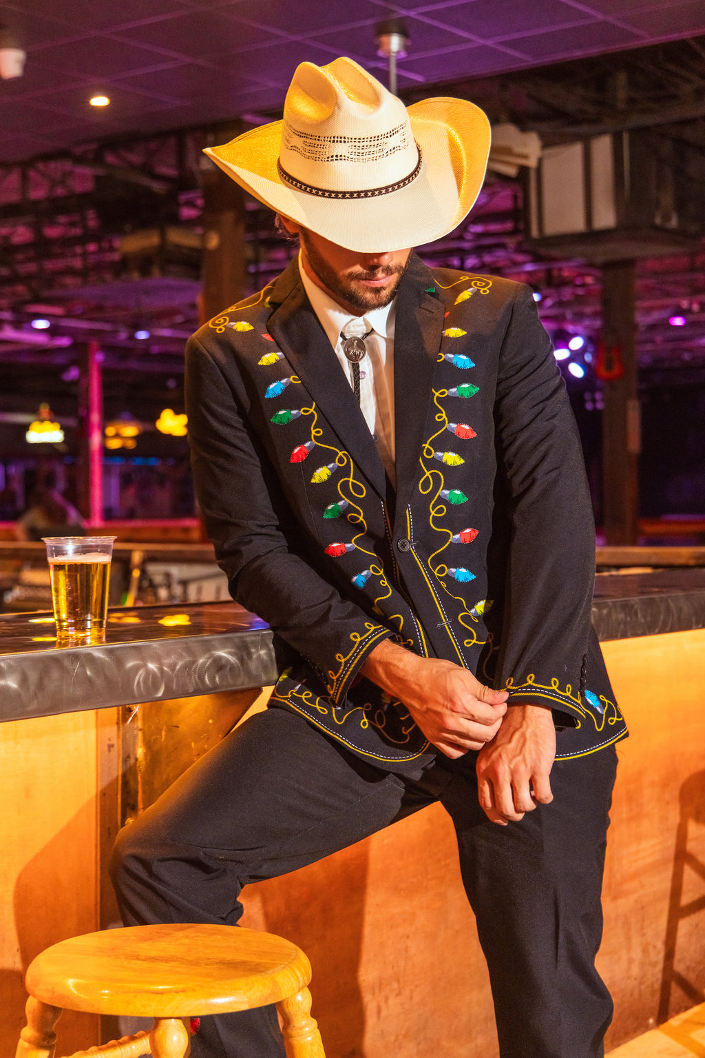 The Duke of December | Christmas Lights Ugly Christmas Suit - Shinesty