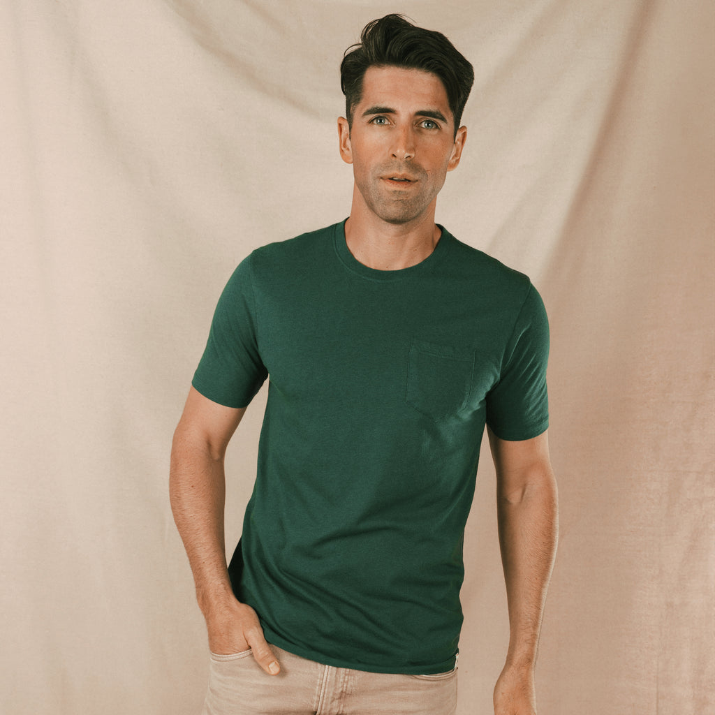 The Bistro | Forest Green Everyman™ Pocket T Shirt - Shinesty