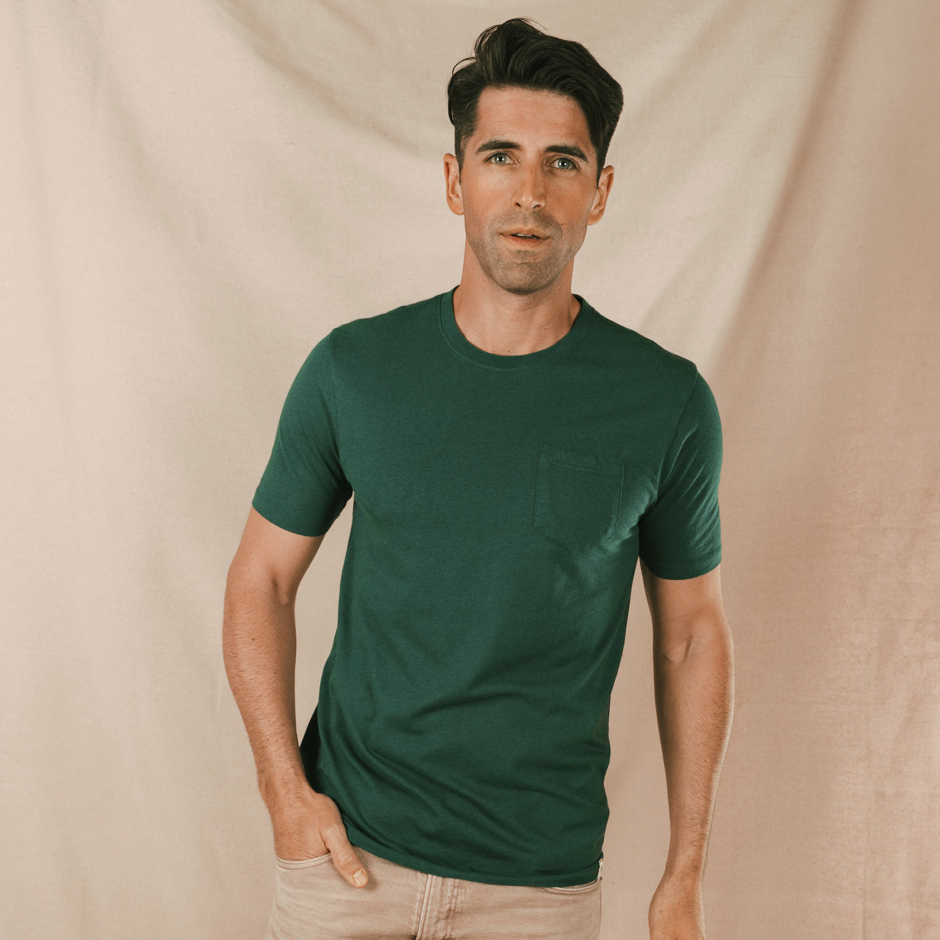 The Bistro | Forest Green Everyman™ Pocket T Shirt - Shinesty