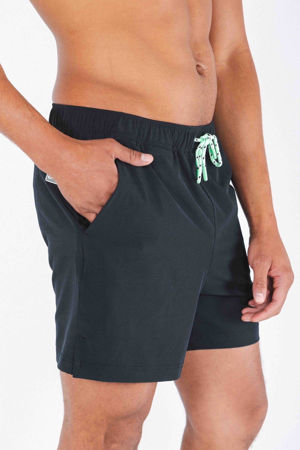 The Funky Fresh | Black and Neon Tribal Ball Hammock® Pouch 5" Swim Trunks - Shinesty