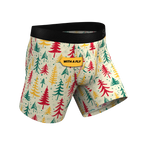 The Pine Tree Playboy | Retro Christmas Trees Ball Hammock® Pouch Underwear With Fly - Shinesty