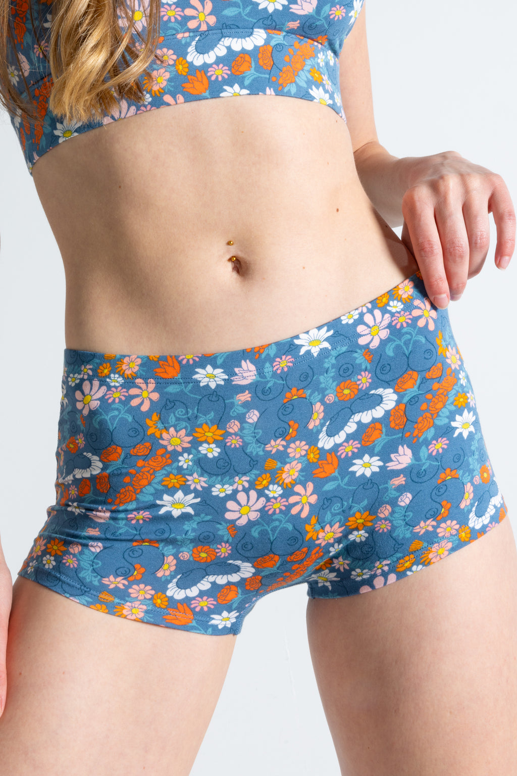 The Gardening Nips | Busty Floral Modal Boyshort Underwear - Shinesty