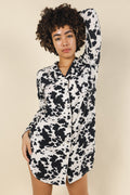 The Graze Escape | Cow Hide SleepDeep™ Long Sleeve Pajama Dress - Shinesty