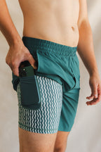 The Green Way | Green Deck Stripe Ball Hammock® 7 Inch Athletic Shorts - Shinesty