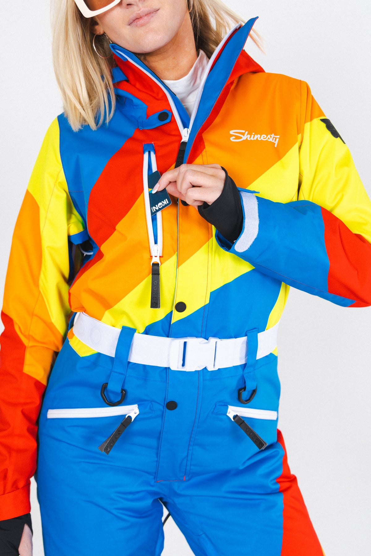 The Groovy Gondola | Orange Retro Swirl Women's One Piece Ski Suit - Shinesty