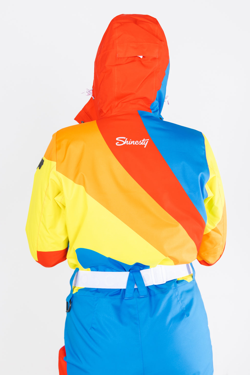The Groovy Gondola | Orange Retro Swirl Women's One Piece Ski Suit - Shinesty