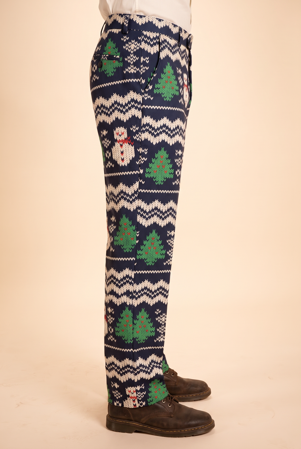 The Eggnog Aficionado | Snowman Fair Isle Men's Printed Suit Pants - Shinesty