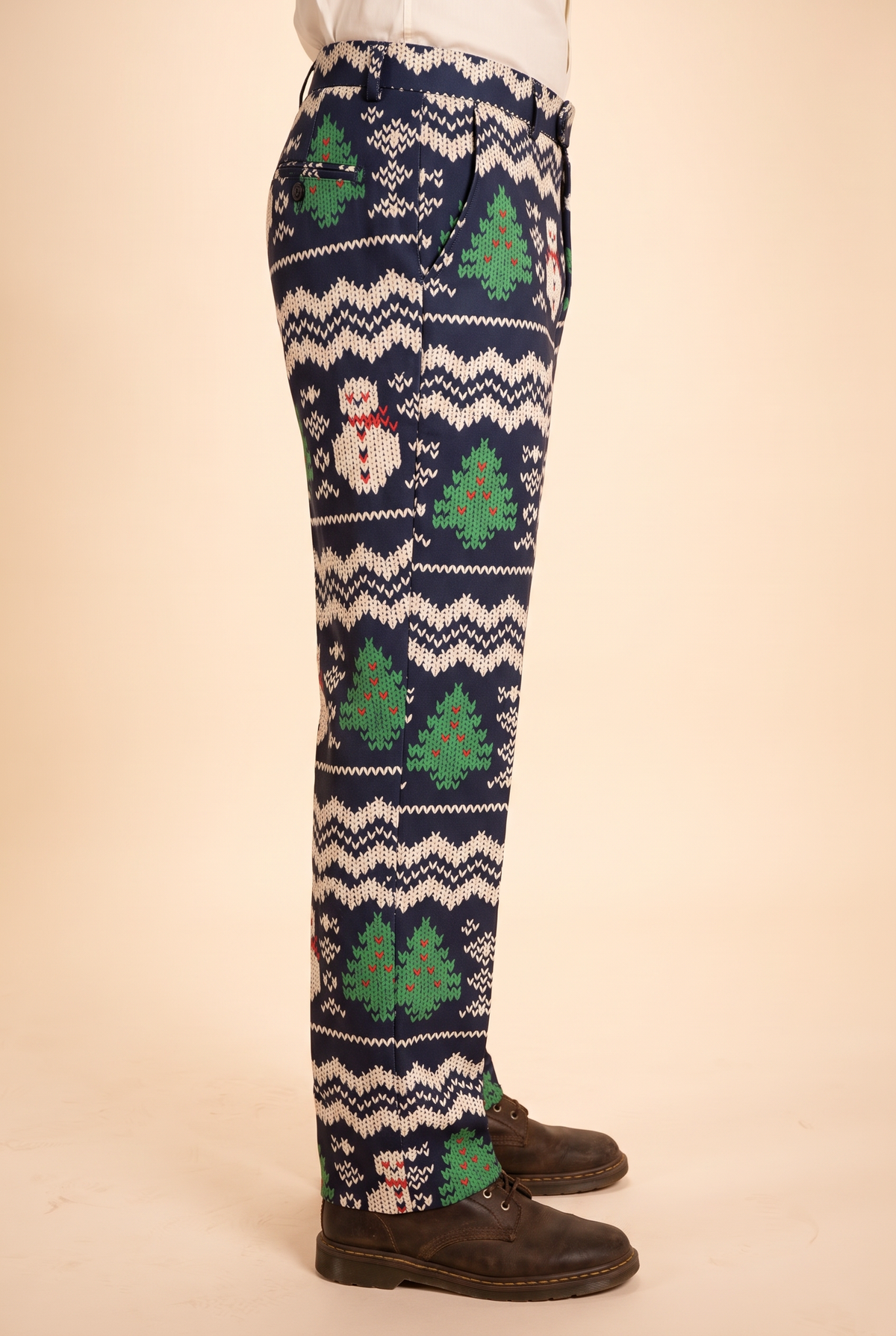 The Eggnog Aficionado | Snowman Fair Isle Men's Printed Suit Pants - Shinesty