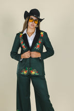 The Holiday Ham | Dark Green Holiday Placement Women's Suit - Shinesty