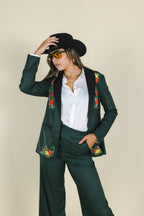 The Holiday Ham | Dark Green Holiday Placement Women's Suit - Shinesty