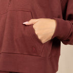 The Maroon Jive | Maroon Goldilocks™ Women’s Half Zip Lounge Hoodie - Shinesty