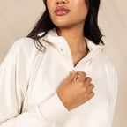 The Cream Of The Crop | Oatmeal Goldilocks™ Women’s Half Zip Lounge Hoodie - Shinesty