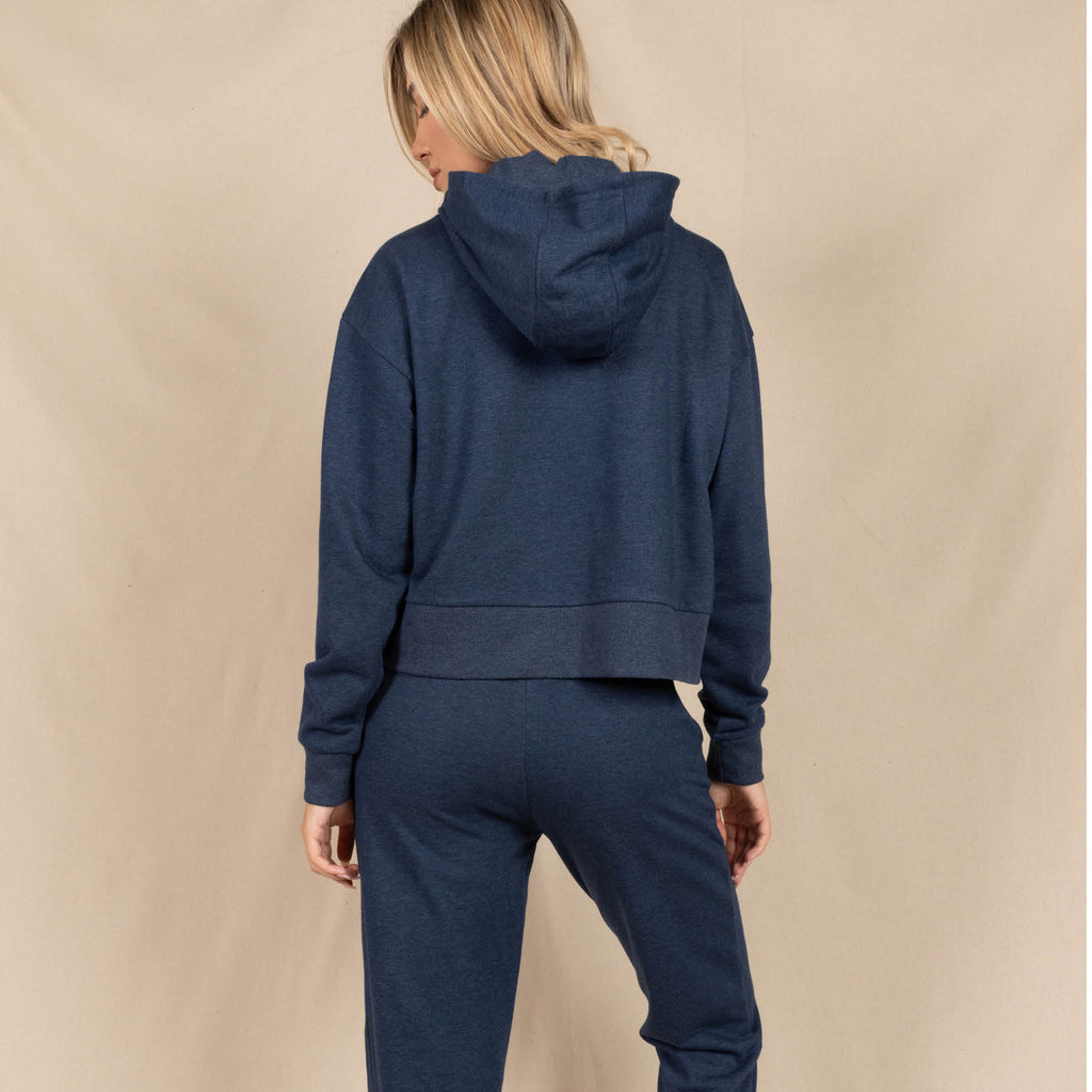 The Big Blue | Navy Goldilocks™ Women’s Half Zip Lounge Hoodie - Shinesty