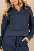 The Big Blue | Navy Goldilocks™ Women’s Half Zip Lounge Hoodie - Shinesty