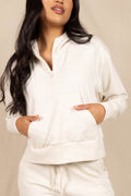 The Cream Of The Crop | Oatmeal Goldilocks™ Women’s Half Zip Lounge Hoodie - Shinesty