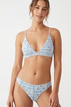The Santorini | Blue Tile Seamless Thong - Shinesty