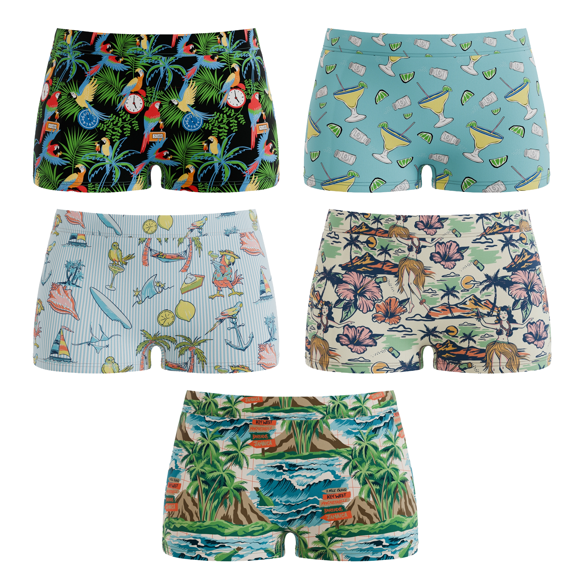 The Relax Inn Bundle | Margaritaville® Boyshort Underwear 5 Pack - Shinesty
