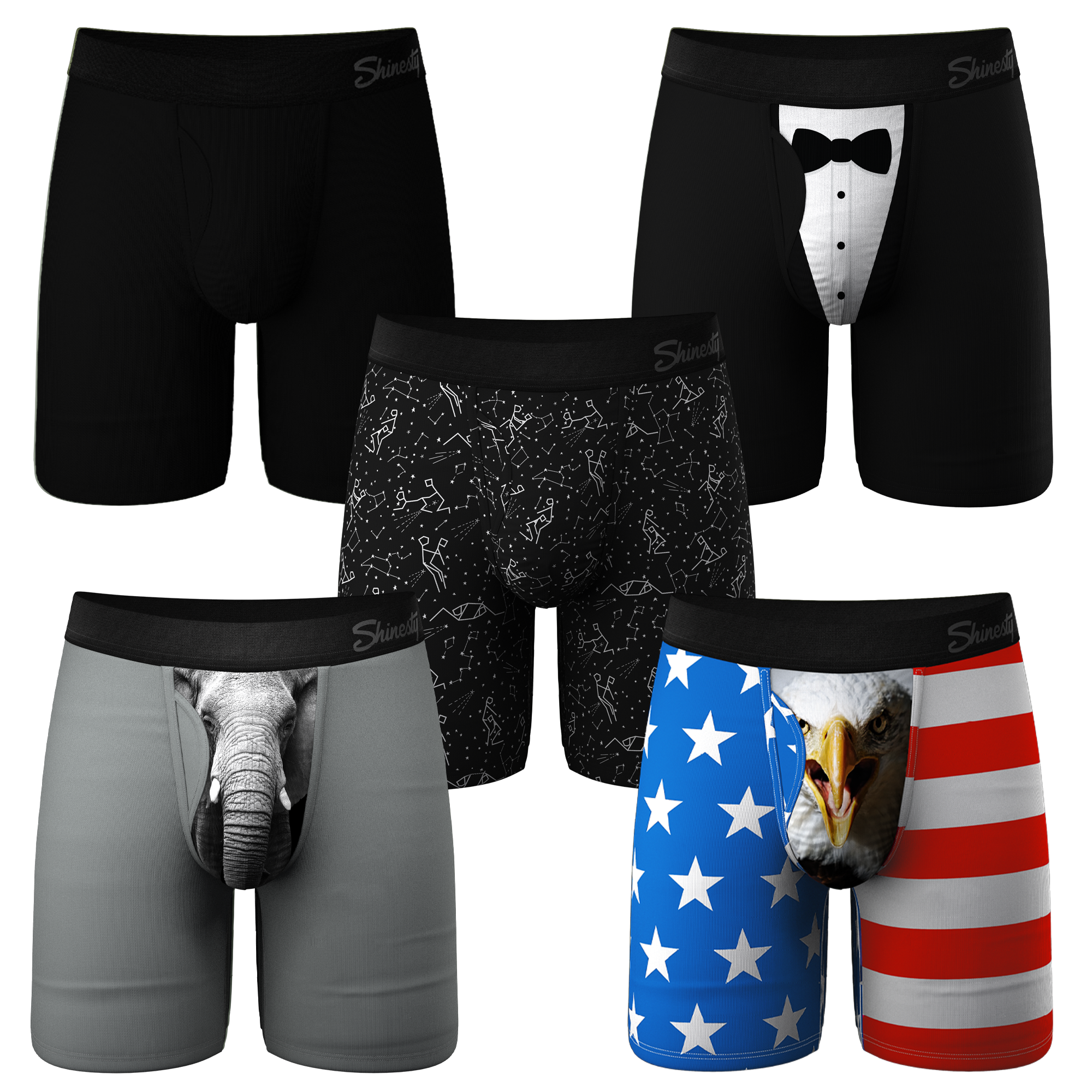 The Ultra Cores Mix | Long Leg Ball Hammock® Pouch Underwear With Fly 5 Pack - Shinesty