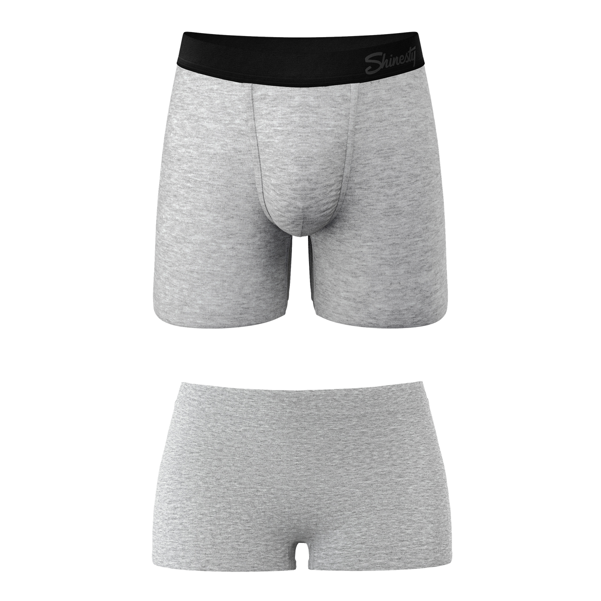 The Intramural Champ | Grey Boyshort and Ball Hammock® Boxer Matching Couples Underwear Pack - Shinesty