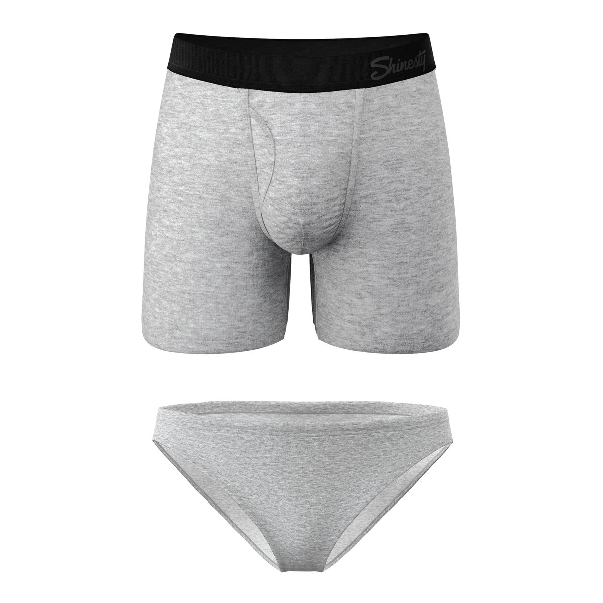The Intramural Champ | Grey Bikini and Ball Hammock® Boxer With Fly Matching Couples Underwear Pack - Shinesty