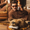 The Mustang | Brown Sexy Terry™ Men’s Lounge Hoodie - Shinesty