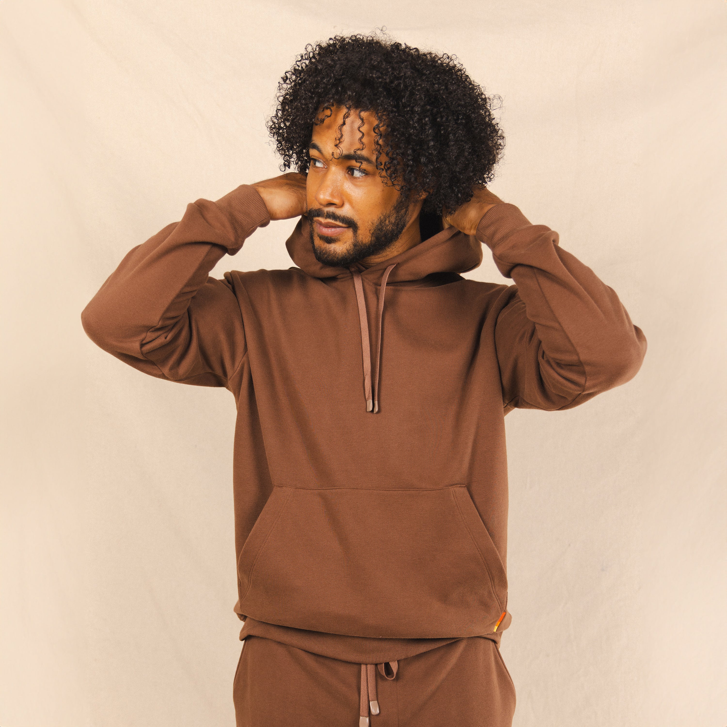 The Mustang | Brown Sexy Terry™ Men’s Lounge Hoodie - Shinesty