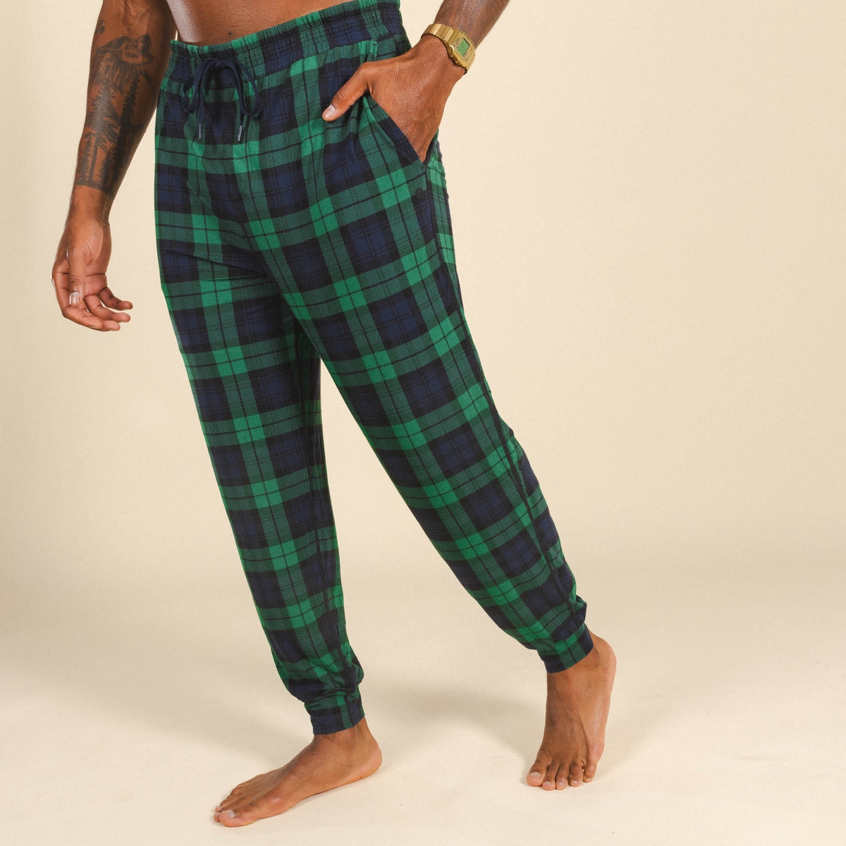 The Black Watch | Tartan Plaid SleepDeep™ Men’s Pajama Joggers - Shinesty